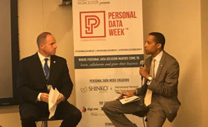 Sen Tim Kennedy discusses personal data rights with James at last year's Personal Data Week